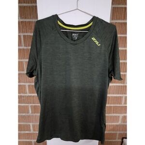2XU‎ X-Ctrl Tee Men Size M Green Vented Breathable Shirt
